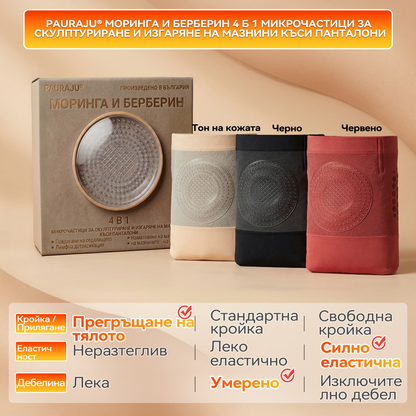 🎏Официален магазин на марката | 𝐏𝐀𝐔𝐑𝐀𝐉𝐔® 𝟐𝟎𝟐𝟔 МО𝐏ИНГ𝐀 И БЕРБЕРИН 𝟒 Б 𝟏 МИКРОЧАСТИЦИ ЗА СКУЛПТУРИРАНЕ И ИЗГАРЯНЕ НА МАЗНИНИ КЪСИ ПАНТАЛОНИ